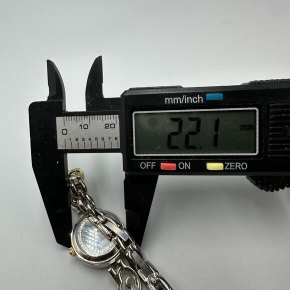 Heart Watch Women Silver Gold Two Tone  Rhinestone Band New Battery 7.5 Inch - Picture 13 of 14